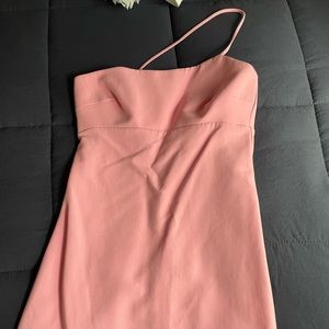 Zara one shoulder pink mini dress. Size M, but fits like a small.